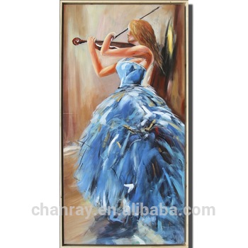 350x350 Warm And Romantic Violin Girl To Abstract Pure Handmade Canvas Oil - Girl With Violin Painting