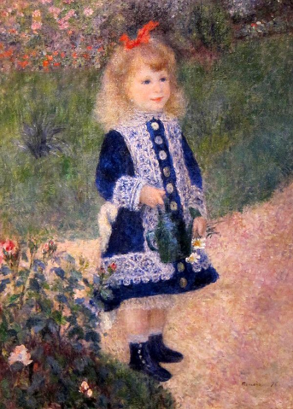 600x839 A Girl With A Watering Can - Girl With Watering Can Painting