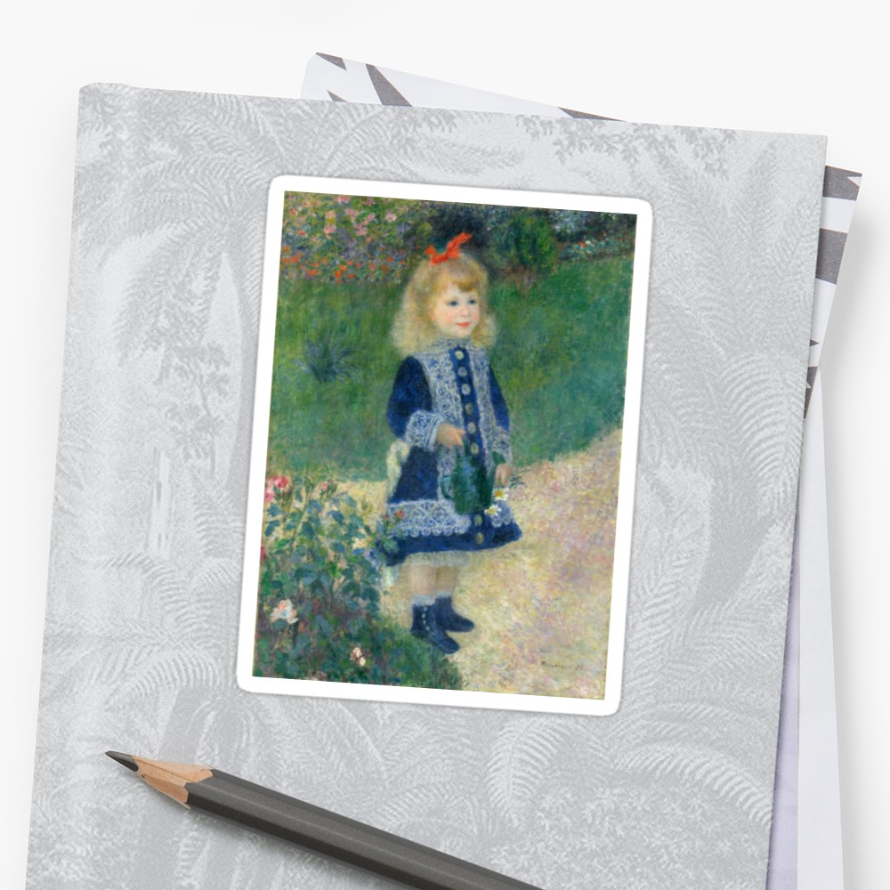 1000x1000 Auguste Renoir A Girl With A Watering Can 1876 Painting Stickers - Girl With Watering Can Painting