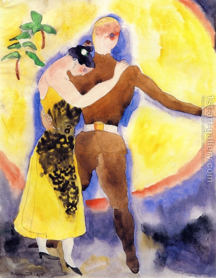 736x948 In Vaudeville Soldier And Girlfriend Charles Demuth Reproduction - Girlfriend Painting