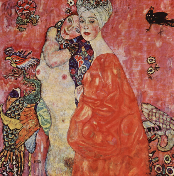 593x600 Die Freundinnen 1916, The Girlfriends Gustav Klimt Painting - Girlfriend Painting