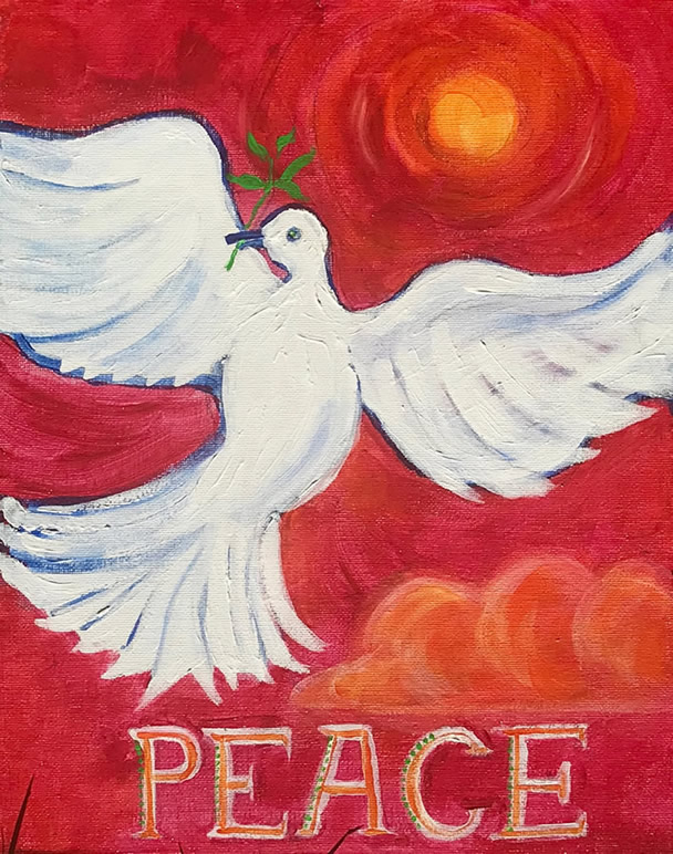 608x772 Peace Please, Art Amp Craft Painting By Giselle, Art Studio Canungra - Giselle Painting