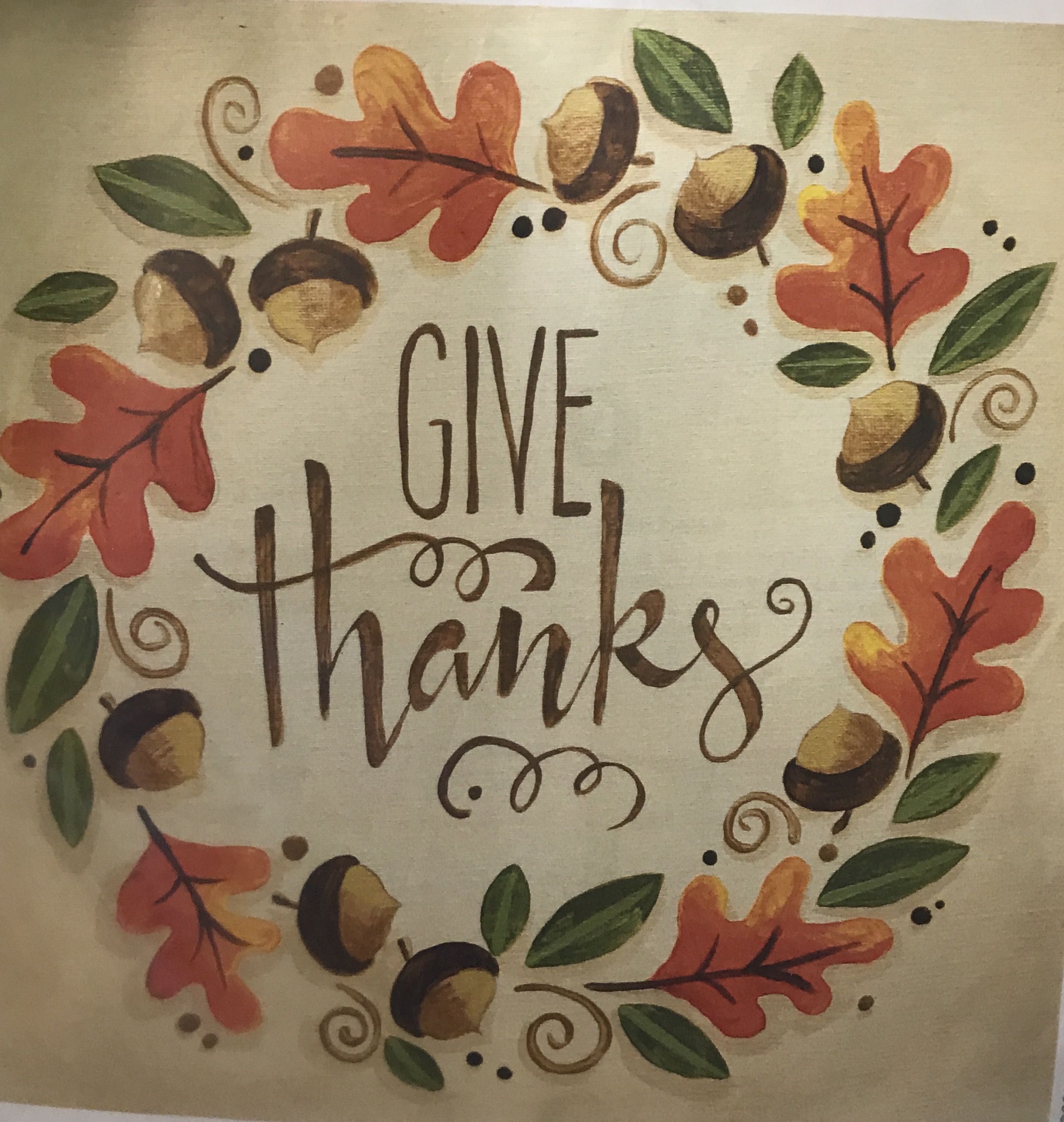 2492x2627 Give Thanks Canvas Painting - Give Thanks Painting