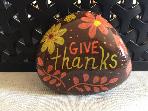 570x427 Give Thanks Painted Rock Thanksgiving Decoration Harvest - Give Thanks Painting