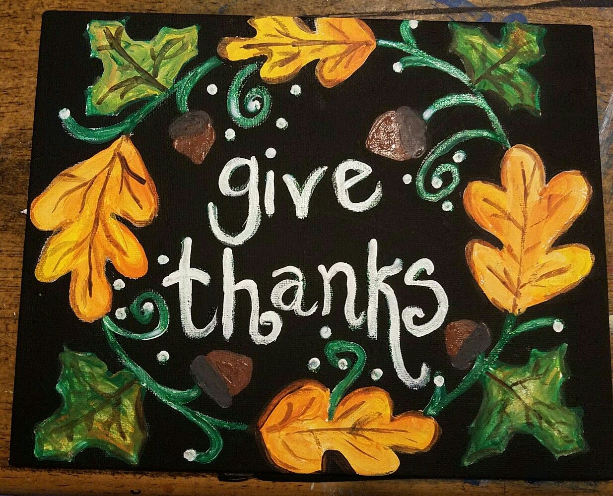 1235x1000 Give Thanks Painting Inspired By Cozycrophouse. Roxanne'S - Give Thanks Painting
