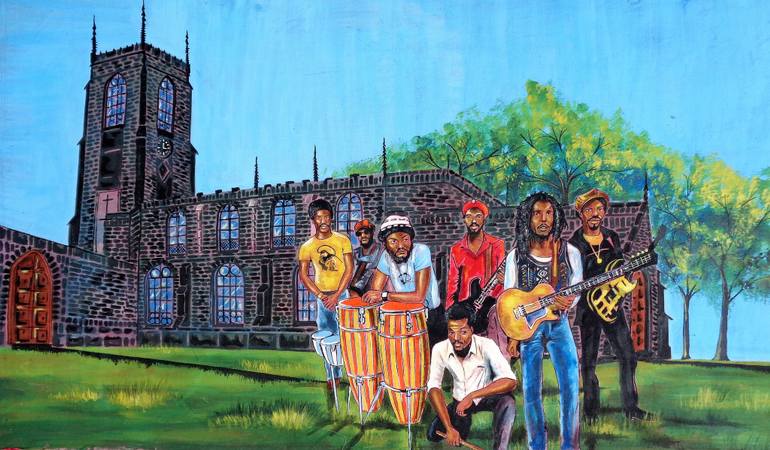 770x450 Saatchi Art Bob Marley Give Thanks And Praise. Painting By Oliver - Give Thanks Painting