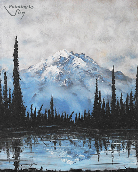 480x600 Glacier Peak Paintings By Sever - Glacier Painting
