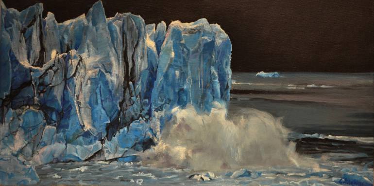 770x382 Saatchi Art The Imposing Glacier Painting By Marco Ortolan - Glacier Painting