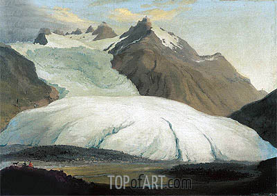 400x284 The Rhone Glacier Seen From The Valley - Glacier Painting