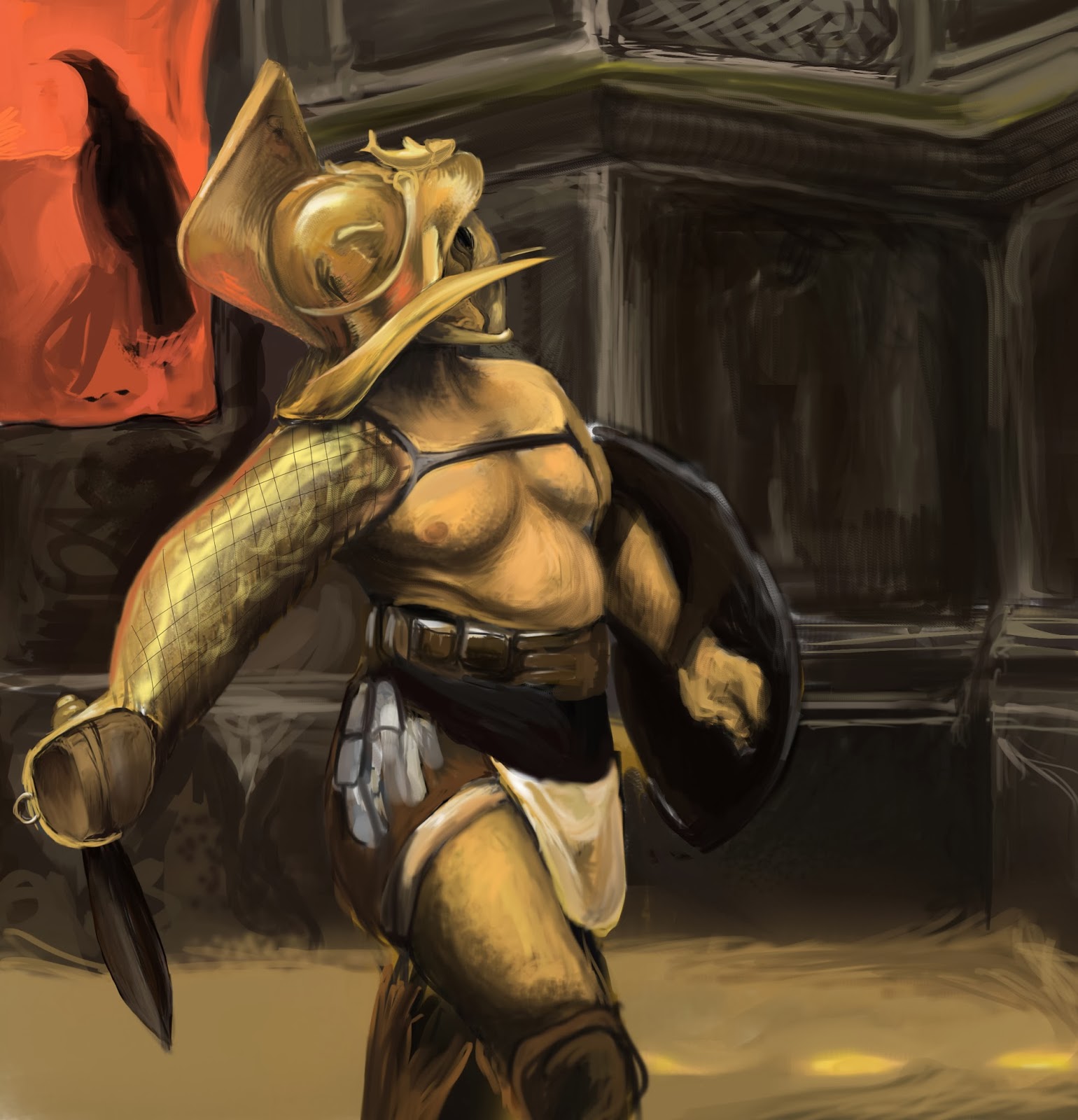 1540x1600 New Blog ) For Sketches And Art Work Gladiator Study - Gladiator Painting