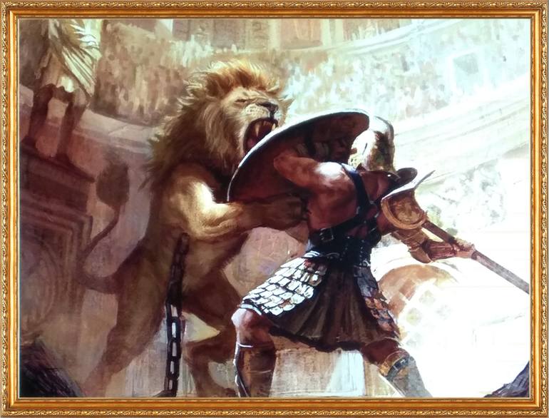 770x586 Saatchi Art Gladiator Painting By Andrey Grintsevich - Gladiator Painting