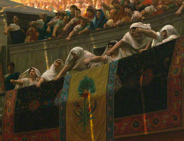 640x489 Thumbs Up Or Thumbs Down Looking - Gladiator Painting