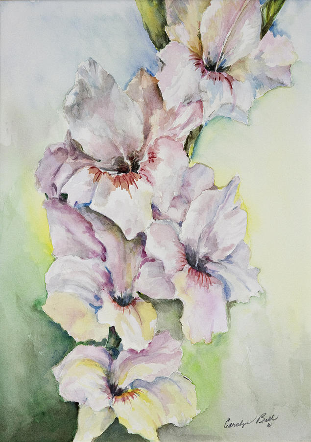 635x900 Gladiolus Painting By Carolyn Bell - Gladiolus Flower Painting