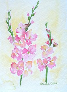 236x321 Gladiolus Watercolour Painting Print G17117, A3 Size Print - Gladiolus Flower Painting
