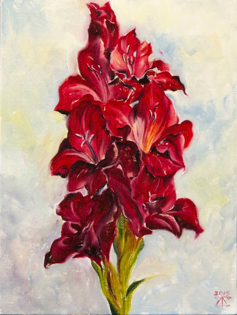 Gladiolus Flower Painting at PaintingValley.com | Explore collection of ...