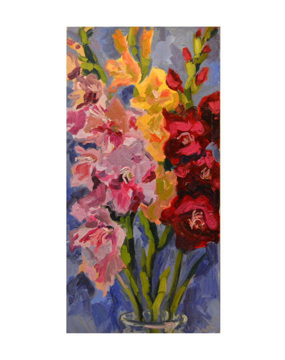 570x719 Gladiolus Flower Original Oil Painting Flowers On Canvas Art - Gladiolus Flower Painting