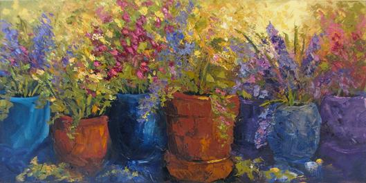 529x265 Gladiolus Galore Oil Painting Lake Effect Gallery - Gladiolus Painting