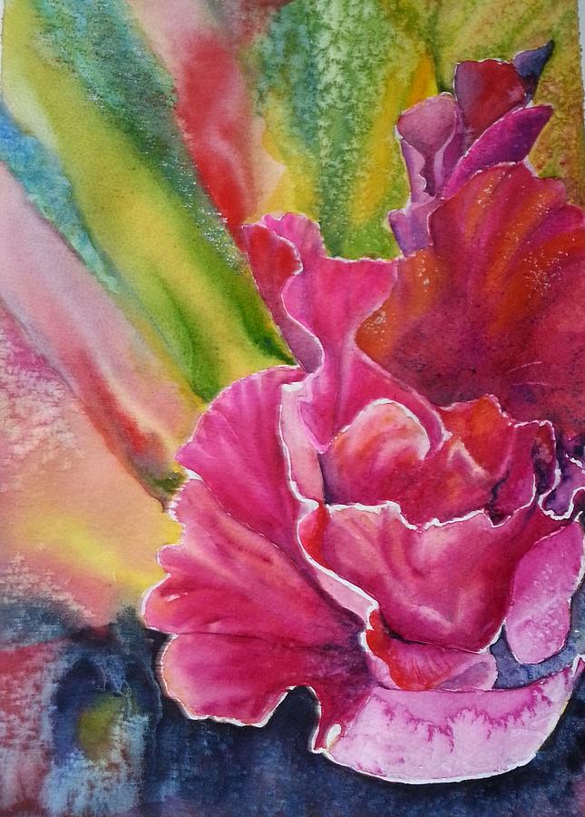645x900 Gladiolus Painting By Tatyana Seamon - Gladiolus Painting