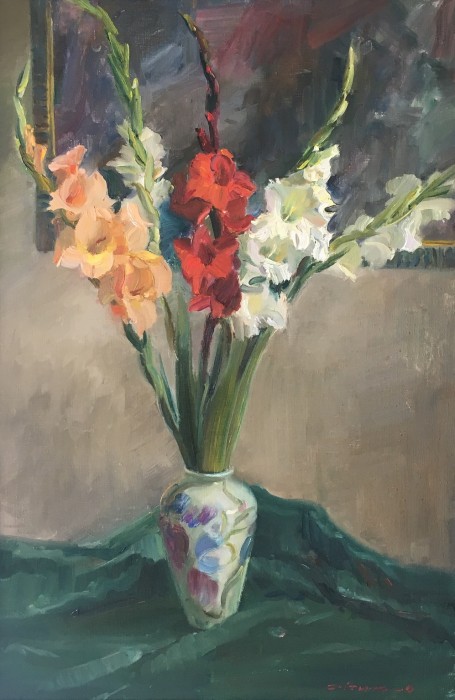 455x700 Gladiolus Painting For Sale By Vitalii Pityk - Gladiolus Painting