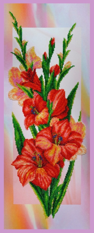 323x800 Just Art Stitch Gladiolus - Gladiolus Painting
