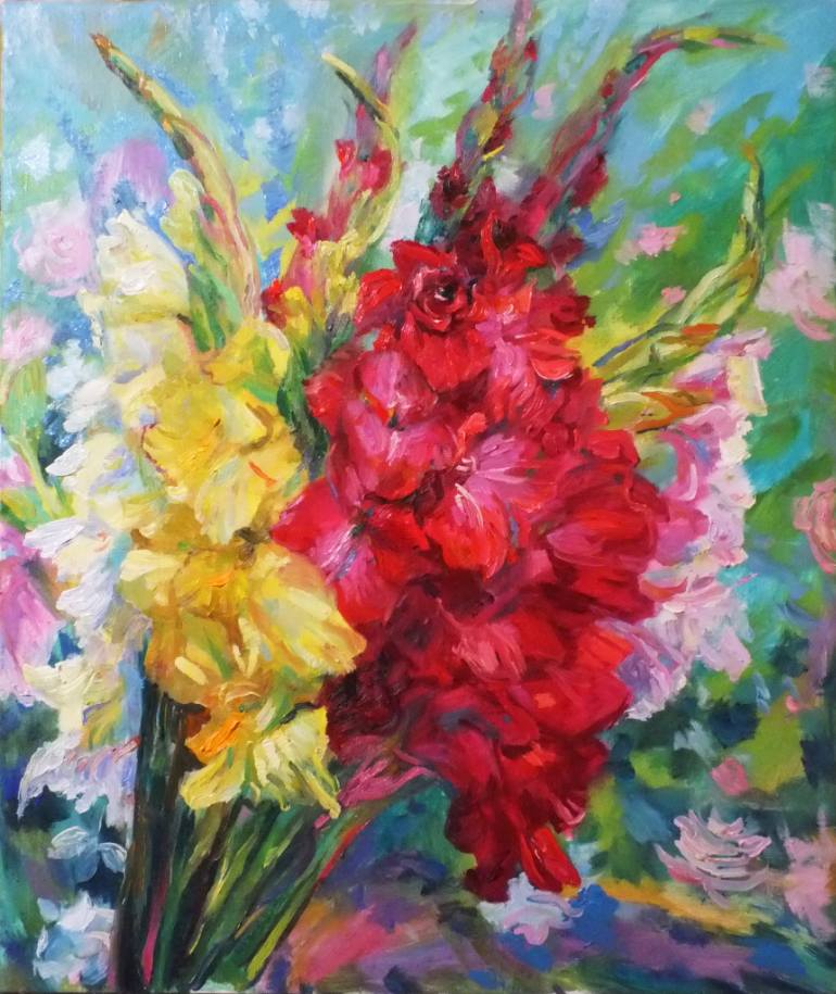 770x915 Saatchi Art Gladiolus Painting By Natali Khitrova - Gladiolus Painting