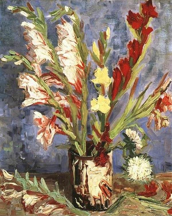 600x751 Vase With Gladioli, 1886 By Vincent Van Gogh - Gladiolus Painting