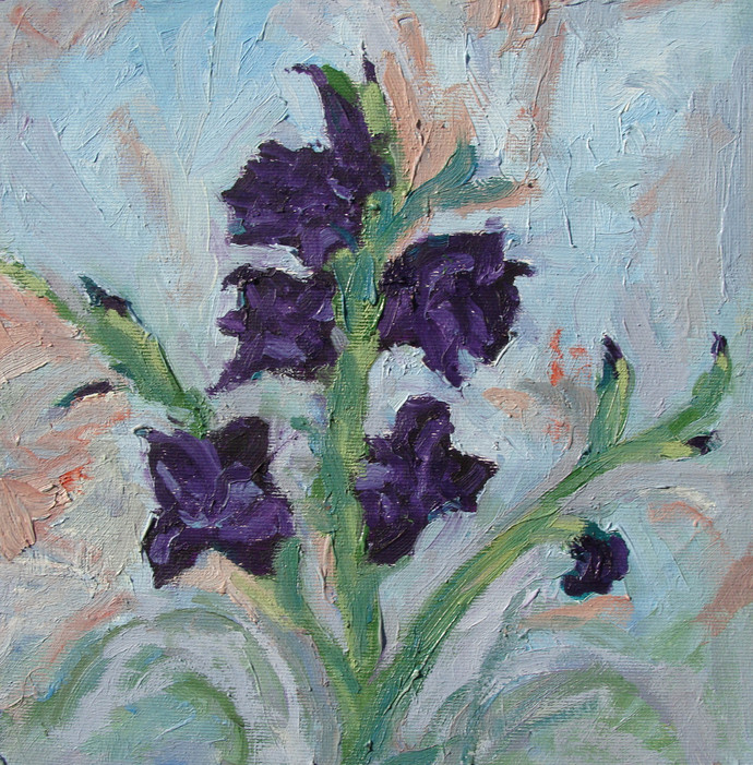 690x701 Gladiolus 6 By Artist Animesh Roy Impressionism, Painting - Gladiolus Painting