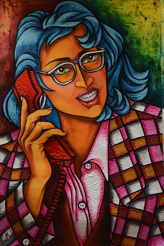 672x1005 Ana Gladys Falcon Acrylic On Canvas 28 X - Gladys Painting