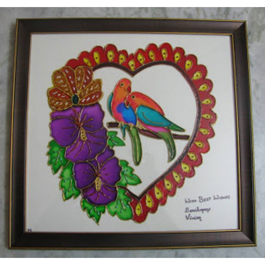 900x900 Love Birds - Glass Painting