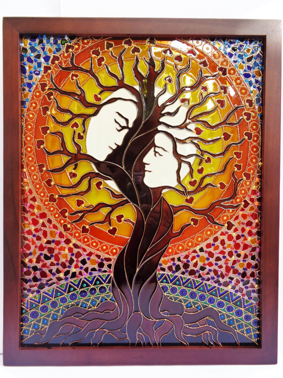 570x760 Fantasy Tree This Is A Symbol Of Love, Life And Family. The Tree - Glass Painting