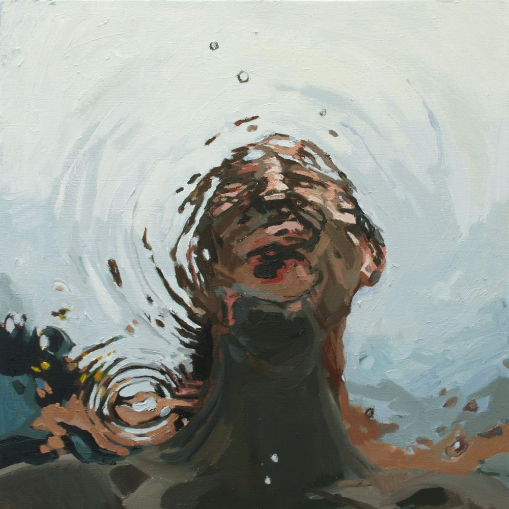 1000x1000 Through The Water, 20x20, Oil On Canvas Sold Samantha French - Glitch Art Painting