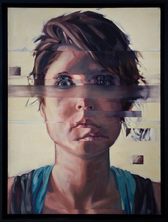 570x751 Painting Portrait Glitch - Glitch Art Painting