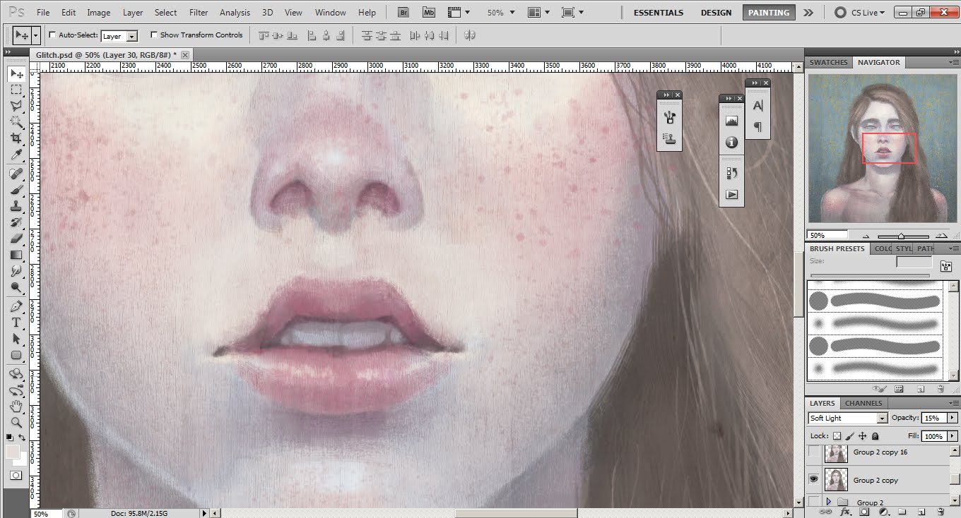1360x734 Glitch ] Painting Process With Sai + Photoshop - Glitch Painting