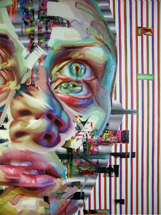 565x753 Justin Bower's Fractured Glitch Portraiture - Glitch Painting