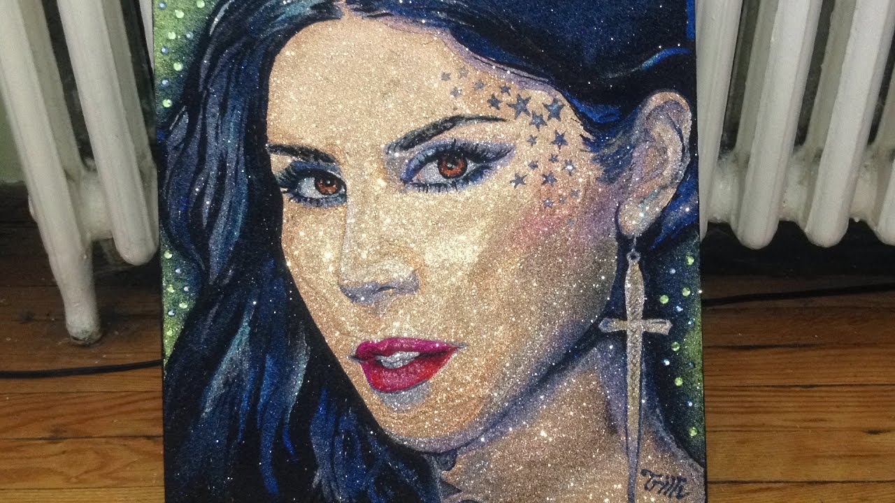1280x720 Glitter Painting Of Kat Von D By Trilli - Glitter Painting