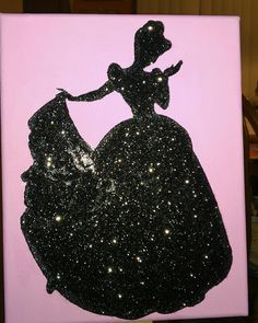 236x295 Disney Princess Cinderella Canvas Acrylic Painting 14x11 !!orig - Glitter Painting On Canvas