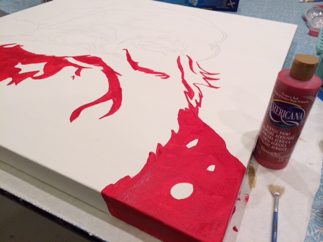 640x480 Pottery Barn Santa Christmas Glitter Canvas Knock Off Chica And Jo - Glitter Painting On Canvas