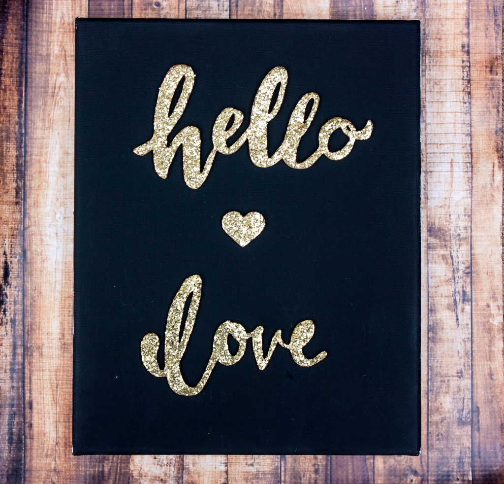 1024x982 Trendy Diy Projects For Lovers Of Gold And Black - Glitter Painting On Canvas