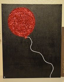 216x275 Balloon Glitter Canvas. Simple Decor For Any Room. Paint Canvas - Glitter Painting On Canvas