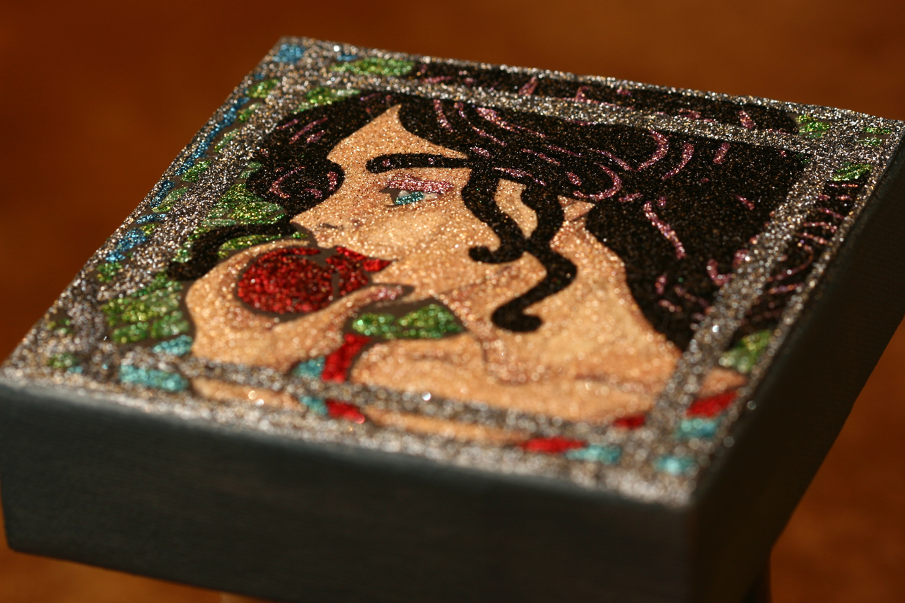 1280x853 Battgirl Glitter Portraits - Glitter Painting On Canvas