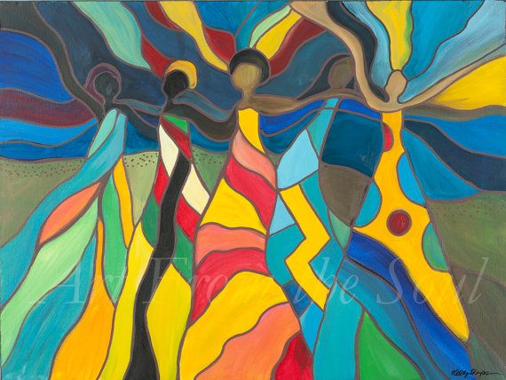 570x428 No Borders Abstract Friendship Global Print Many Sizes Available - Global Painting