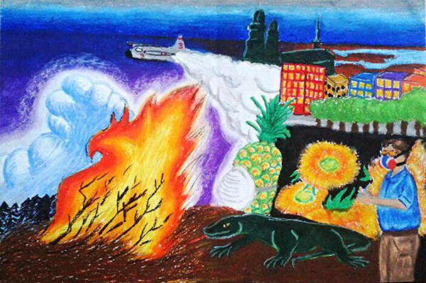 600x399 Global Warming Oil Pastel By Stephtastic14 - Global Warming Painting