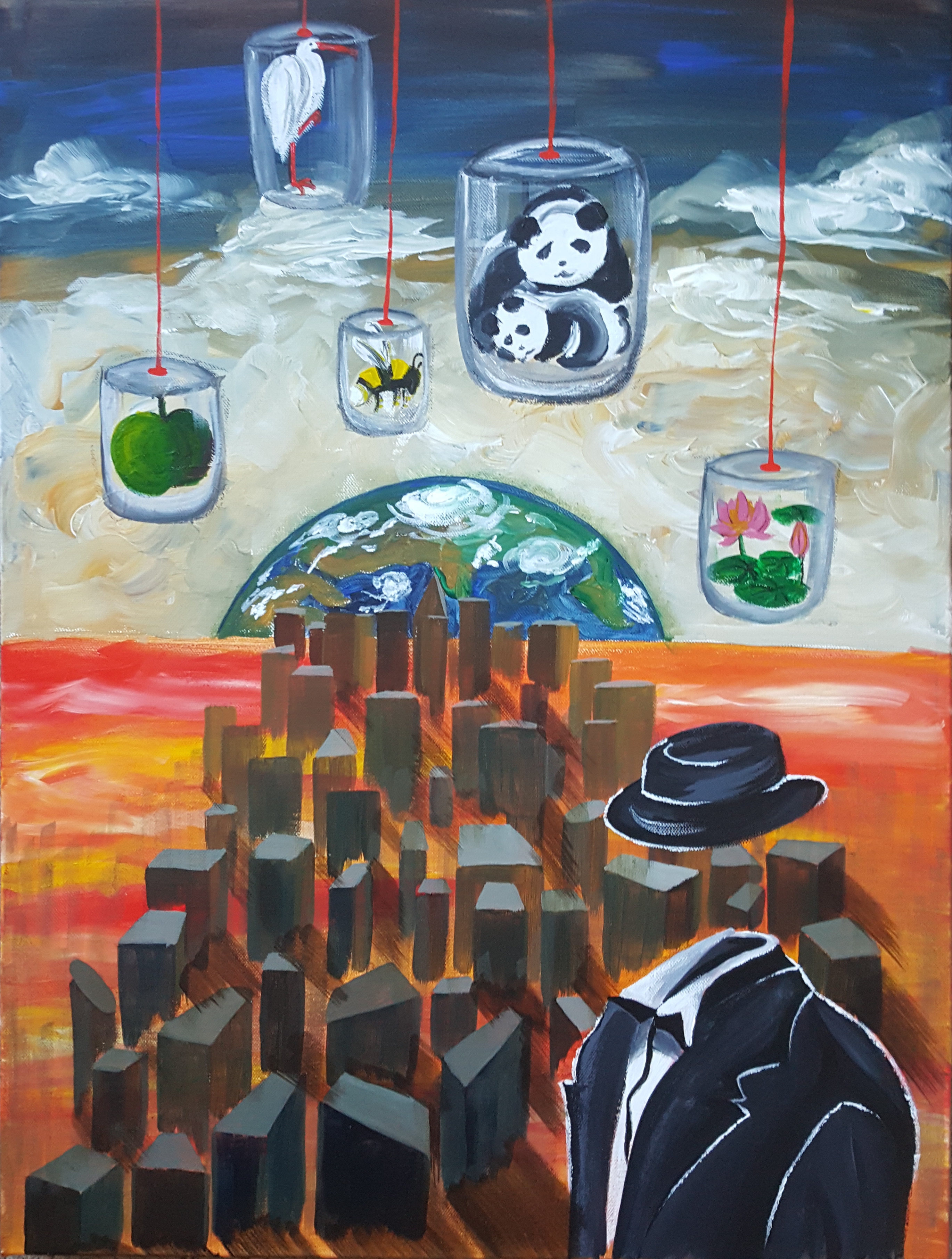 2740x3624 Qingkai's Blog Wife's Painting Life On Mars - Global Warming Painting