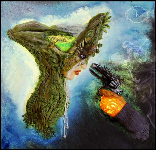 540x519 Angels And Demons Collaboration Betrayal - Global Warming Painting