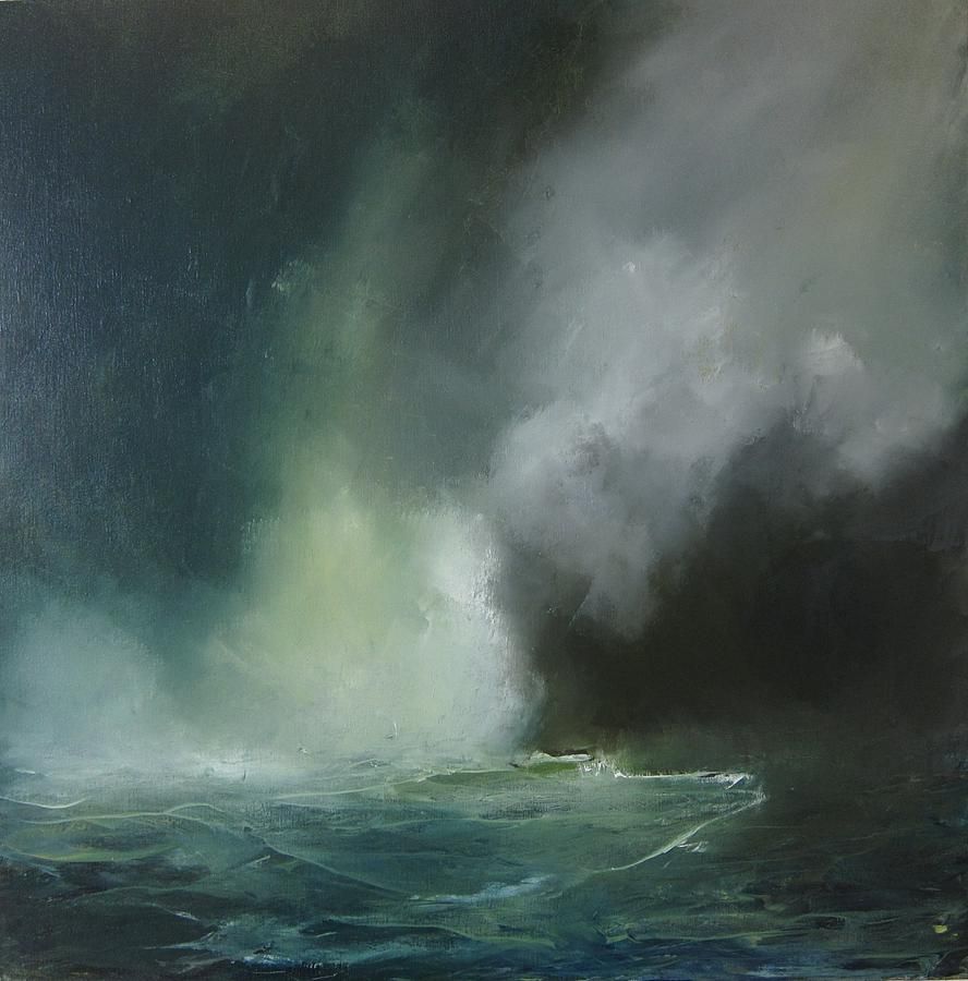888x900 Gloomy Painting Landscapes Paintings, Stormy Sea - Gloomy Painting