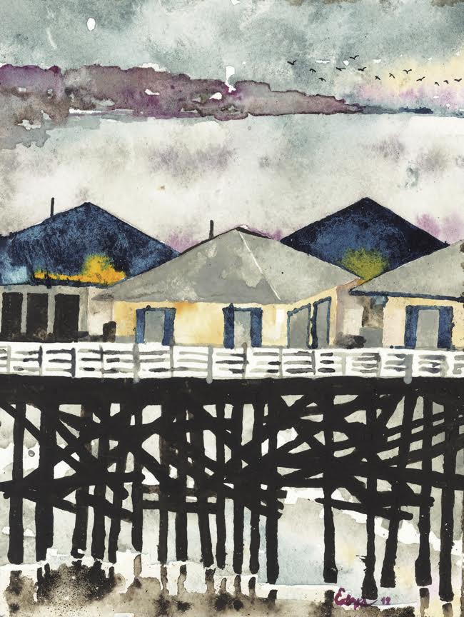 650x864 Gloomy Pier Jason Edrys Art - Gloomy Painting