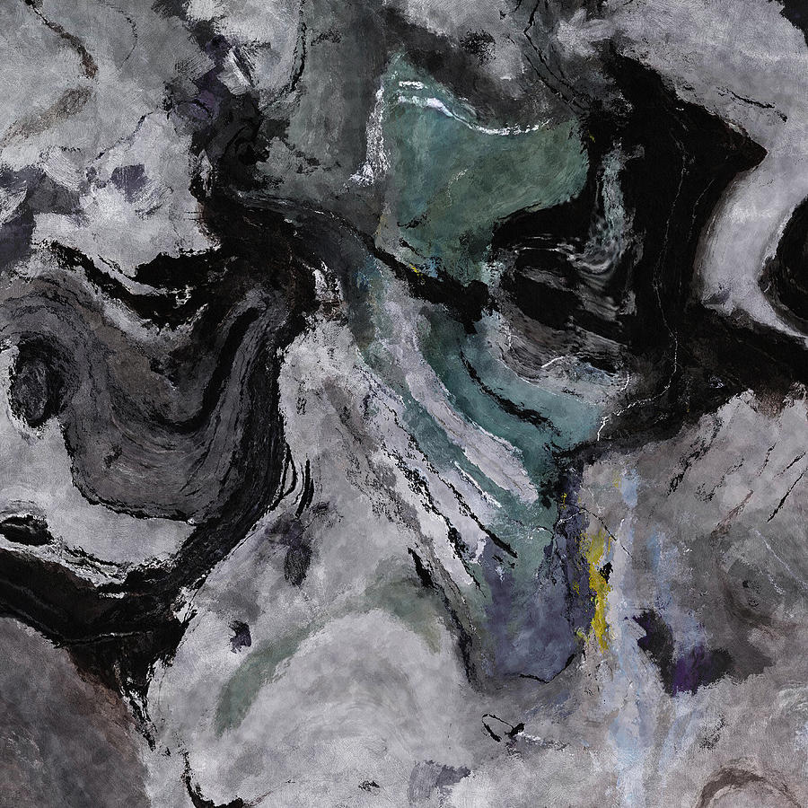 900x900 Abstract And Minimalist Acryling Painting In Gray Color Painting - Gloomy Painting