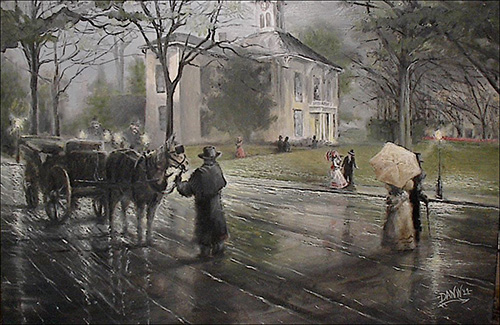 500x325 Daniel Walters Old Timey Oil Paintings - Gloomy Painting