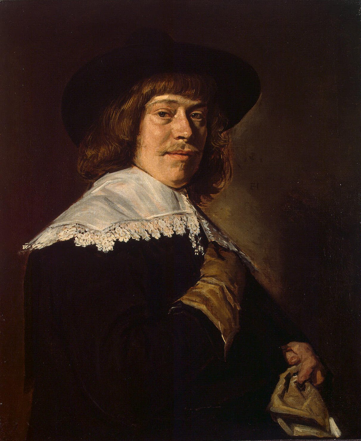 1212x1478 Portrait Of A Young Man Holding A Glove Painting Hals Frans Oil - Glove Painting
