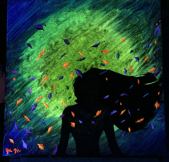 570x544 Pocahontas Glow Art - Glow Art Painting
